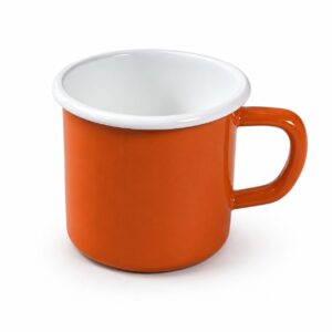 Orange Rolled-Rim Extra-Thick Enamel Mug, 8 cm