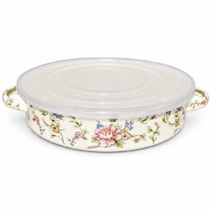 Rose enamel baking pan, 28 cm